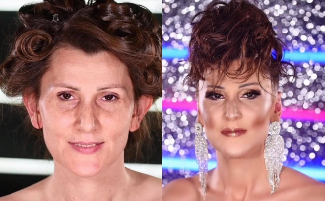 Xalq artisti fərqli makiyajla diqqət çəkdi - video