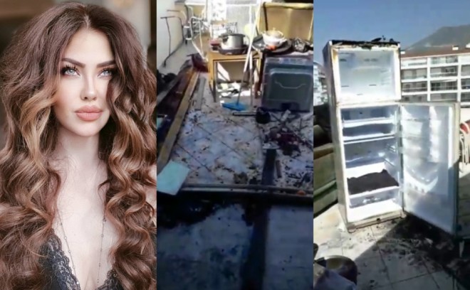 Müğənninin evi yanıb külə döndü