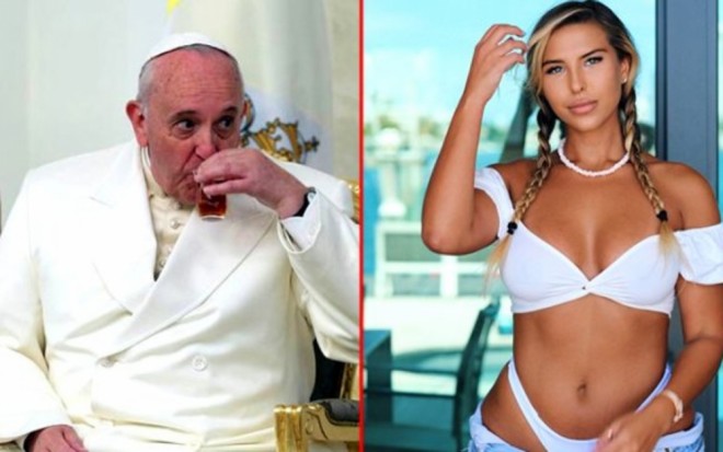 Roma Papası bikinili modeli "bəyənir" - foto