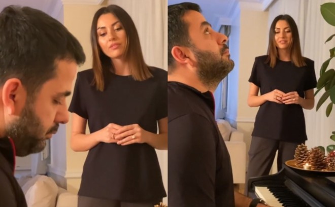 &nbsp;Samir pianoda ifa etdi, Safurə "Sarı gəlin" oxudu - video