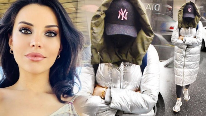 Aktrisa yağışın altında avtomobil gözlədi