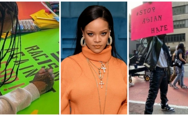 Rihanna zorakılıq əleyhinə nümayişə qatılıb - foto