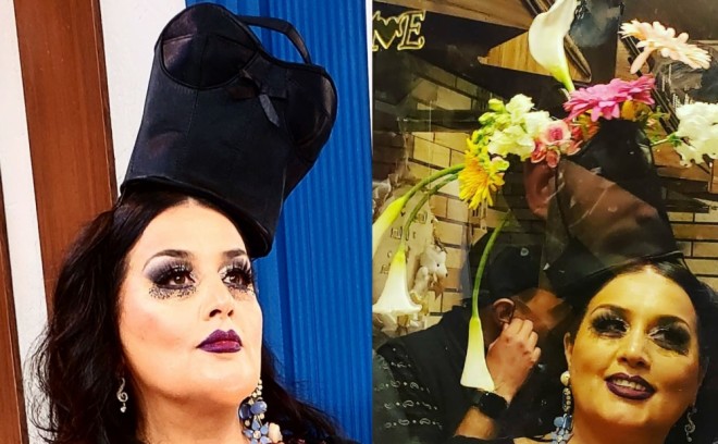 Elza başında gül dəstəsi düzəltdirib - foto