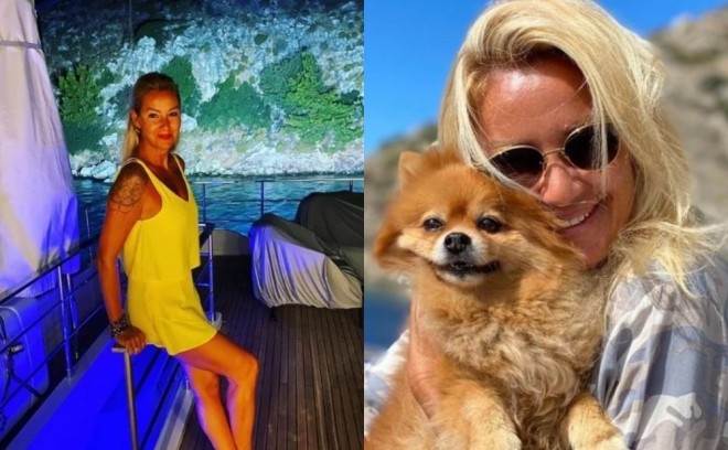 Aktrisa yaxtası ilə tətil edir - foto