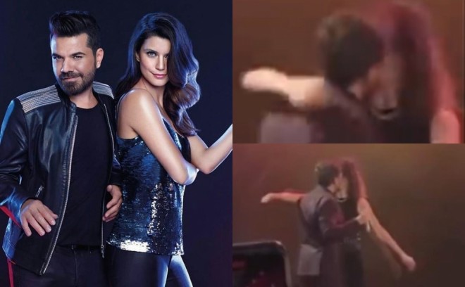 Müğənninin xanımı səhnədə rəqs etdi - video