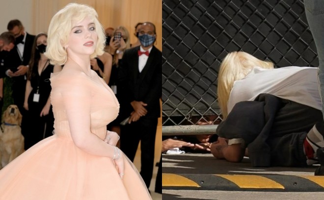 Müğənni yerə uzanıb söhbət etdi - foto