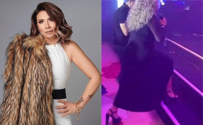 Müğənni səhnədə yıxılıb - foto