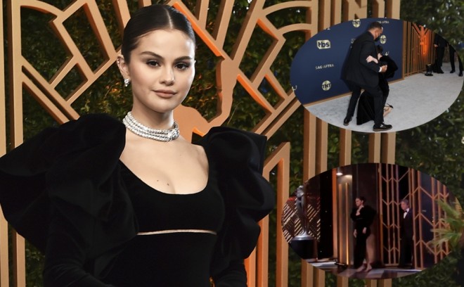 Selena gecəyə bahalı boyunbağı ilə gəlib