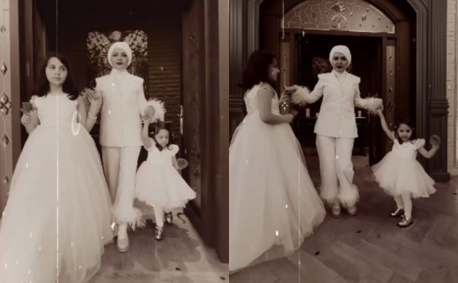 Xuraman qızları ilə birlikdə paylaşım edib