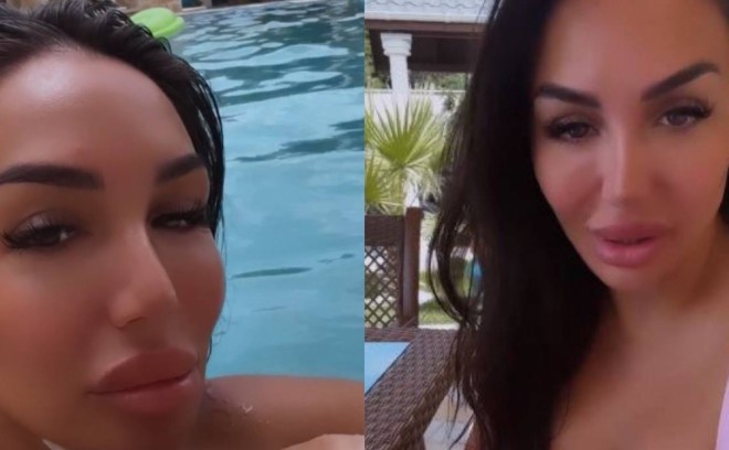 Lətifə Soyuöz bağındakı hovuzda