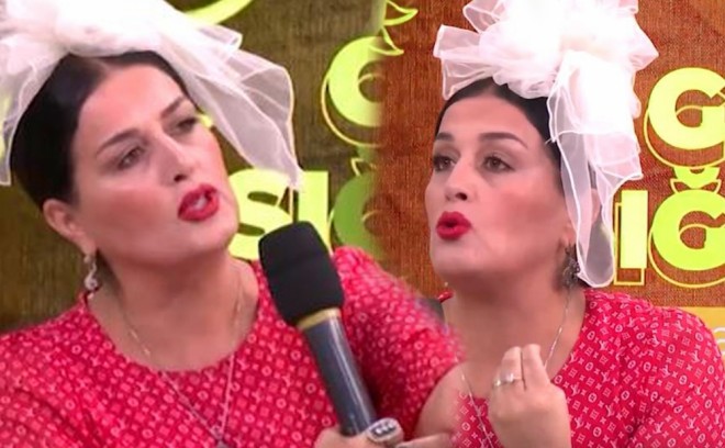 Elza televerilişdə əsəbiləşib
