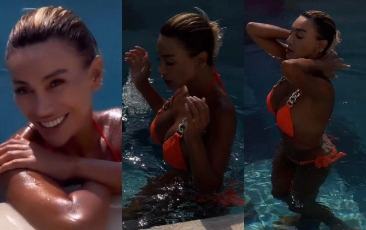 Röya hovuzda dincələrkən - VİDEO