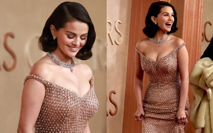 Selenanın su damcılı paltarı - FOTO