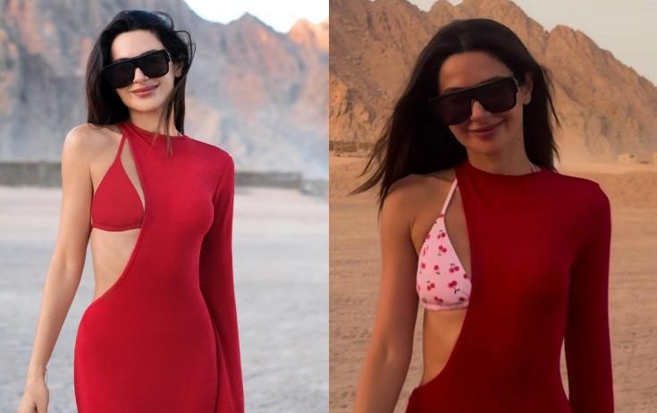 Nəsrinin sinə dekolteli geyimi - FOTO